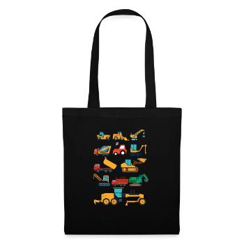 Excavatrice de construction pour l'idée de cadeau de filles de garçons - Sac en tissu - noir - Devant