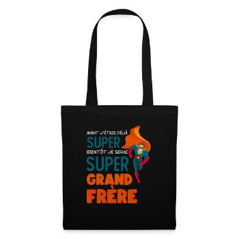 Avant J étais Déjà Super Bientôt Super Grand Frère - Sac en tissu - noir - Devant