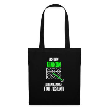 Ich bin Diakon Geschenk - Stoffbeutel - Schwarz - Vorne
