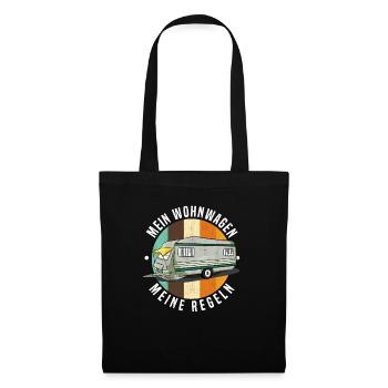 Mein Wohnwagen Retro Campen Camping Chef - Stoffbeutel - Schwarz - Vorne