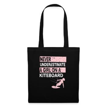 Kiteboarding Kitesurfer Kiteboarder Geschenk - Stoffbeutel - Schwarz - Vorne