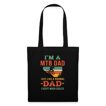 Cadeau de vélo de montagne rétro VTT papa chemise - M - Sac en tissu - noir - Devant