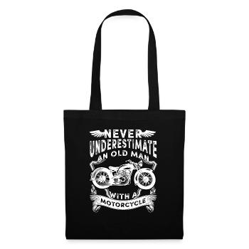 Motorbike Pensioner Biker Motorsport Enduro Superbike - Tote Bag - black - Front