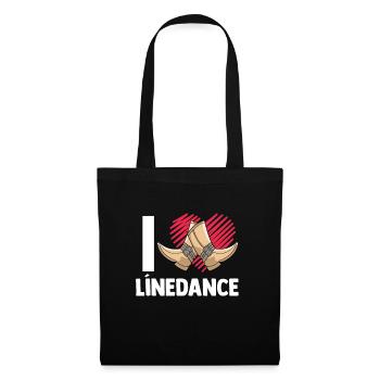 Linedance Western Countrymusic Tanzsport - Stoffbeutel - Schwarz - Vorne