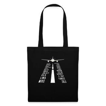 Pilot Airplane Alphabet - Phonetic Alphabet - Tote Bag - black - Front