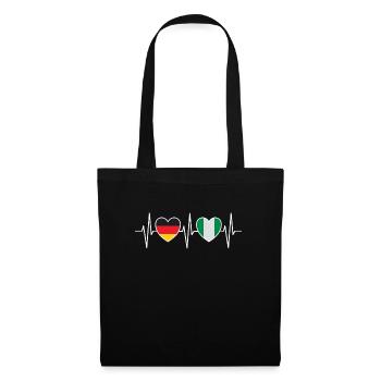 Heartbeat Germany and Nigeria w 1142 - Tote Bag - black - Front