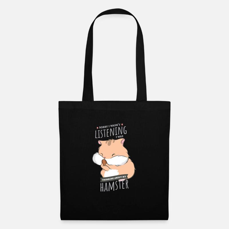 Thinking About My Hamster Cooler Nager - Stoffbeutel - Schwarz