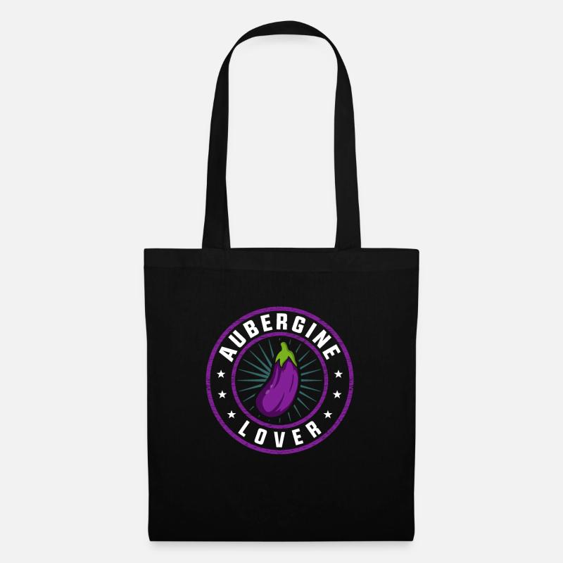 Aubergine - Stoffbeutel - Schwarz