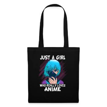 Juste une fille qui aime le cadeau Anime Manga Kawaii - Sac en tissu - noir - Devant