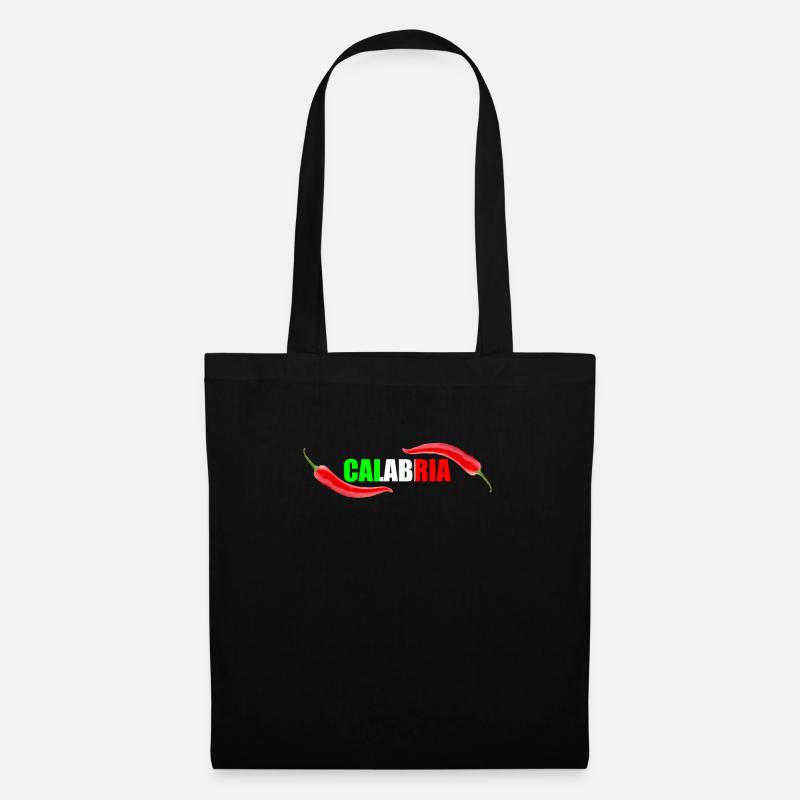 Kalabrien Peperoncino Design, dreifarbig Italien - Stoffbeutel - Schwarz