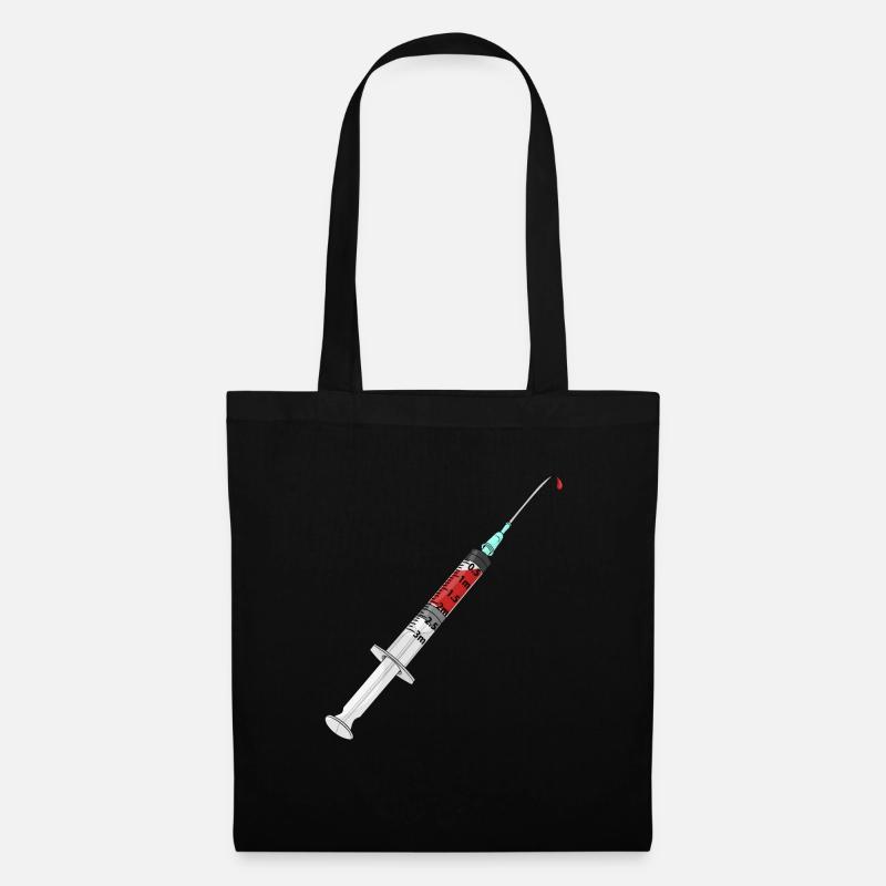 Spritze Impfung Arzt Patient Syringe Blut Doktor - Stoffbeutel - Schwarz