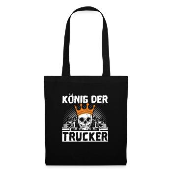König Der Trucker Geschenk LKW Fahrer Fernfahrer - Stoffbeutel - Schwarz - Vorne