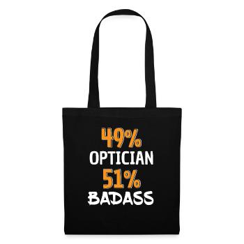 Lustiges Optiker Badass-Shirt - Optiker-Test - Stoffbeutel - Schwarz - Vorne