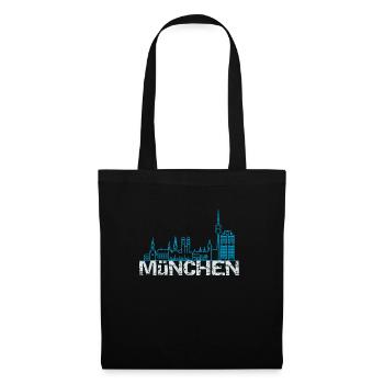 München skyline - Stoffbeutel - Schwarz - Vorne