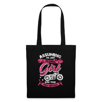 Motorbike girl biker woman motorsport chopper - Tote Bag - black - Front