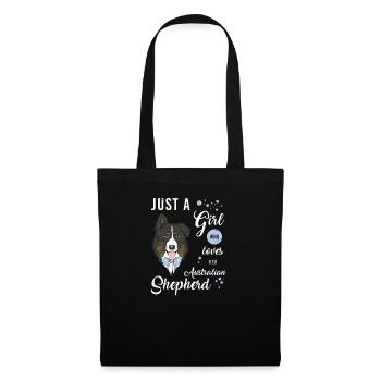 Cadeau de chien de berger australien australien - Sac en tissu - noir - Devant