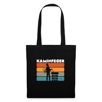 Retro Schornsteinfeger Vintage Kaminfeger Geschenk - Stoffbeutel - Schwarz - Vorne