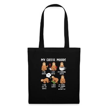 My Coffee Moods Funny Sloth Coffee Lover Coffee - Stoffbeutel - Schwarz - Vorne
