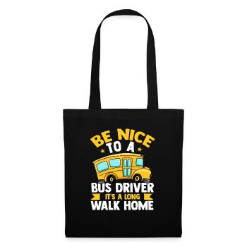 Bus Busfahrer Omnibus Öpnv Beruf Fernbus Autobus - Stoffbeutel - Schwarz - Vorne
