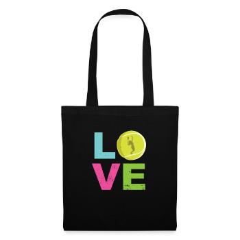 Love Tennis Funny Tennis Cute Girl Gift Player - Tote Bag - black - Front