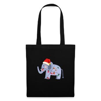 Noël laid d'éléphant - Sac en tissu - noir - Devant