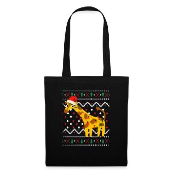 Noël laid girafe - Sac en tissu - noir - Devant
