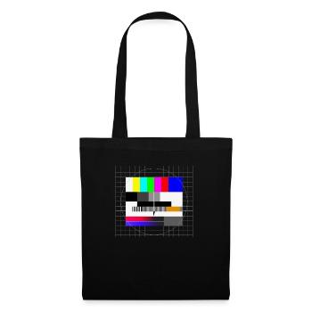 Motif de test rétro - Sac en tissu - noir - Devant
