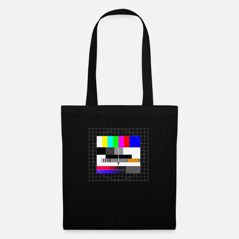 Retro Testbild - Stoffbeutel - Schwarz