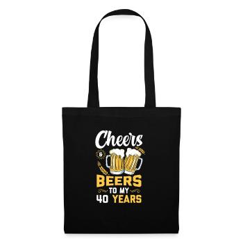 Cheers And Beers To 40 Years Birthday Gift - Tote Bag - black - Front