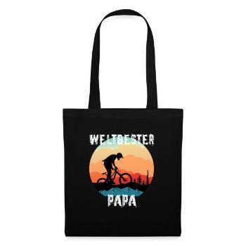 Mountainbike Weltbester Papa Vintage Motor Papa - Stoffbeutel - Schwarz - Vorne