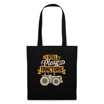 Je joue toujours avec des tracteurs Funny Gift Farmer - Sac en tissu - noir - Devant