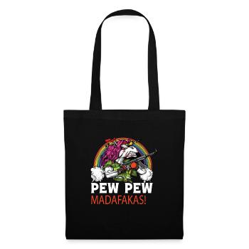 Licorne Pew Pew - Sac en tissu - noir - Devant