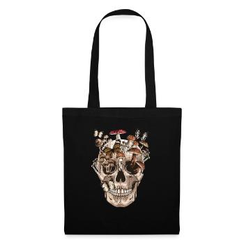 Mushrooms Shirt Mushroom Pickers Mushroom Skull Collecting Ges - Tote Bag - black - Front
