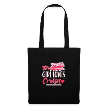 This Girl Loves Cruises - Bootsfahrt Party Urlaub - Stoffbeutel - Schwarz - Vorne
