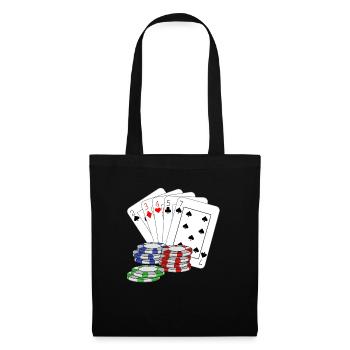 Poker Poker Pokerface jeu de cartes - Sac en tissu - noir - Devant
