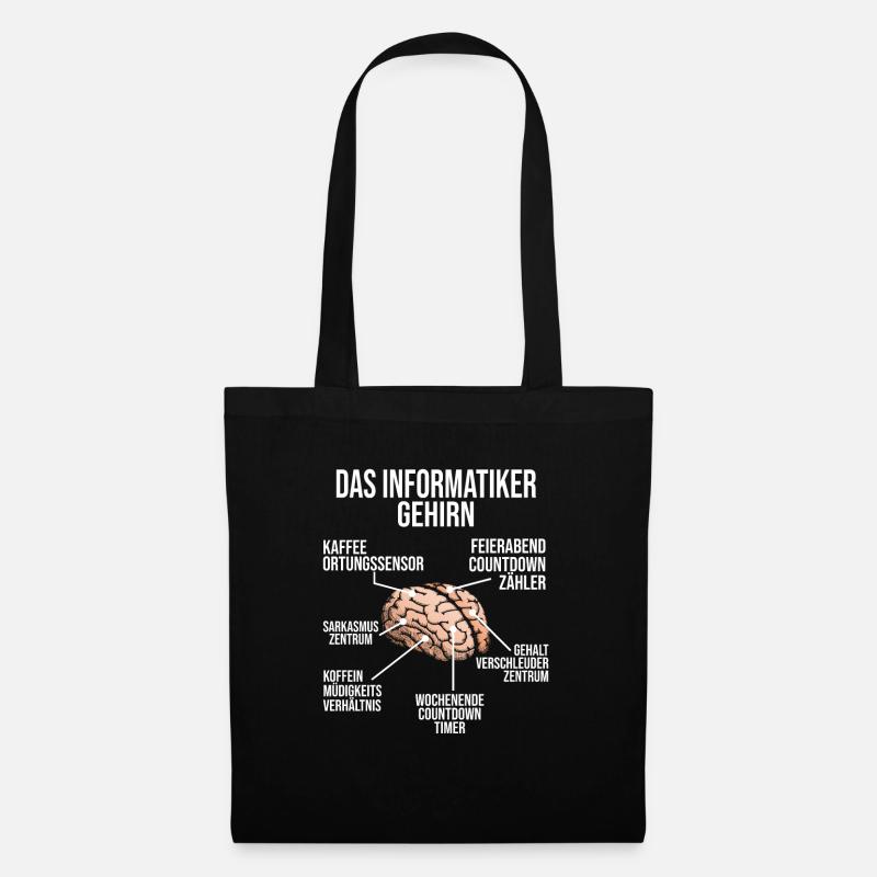 Informatiker Gehirn Geschenk Programmierer - Stoffbeutel - Schwarz