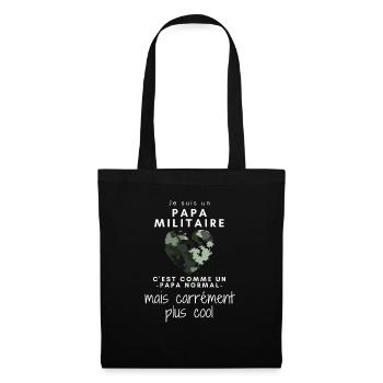 Un papa militaire comme un papa normal plus cool - Sac en tissu - noir - Devant