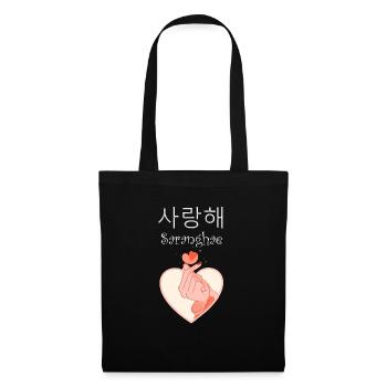 Saranghae I love you in Korean Kpop Kdrama fans - Tote Bag - black - Front
