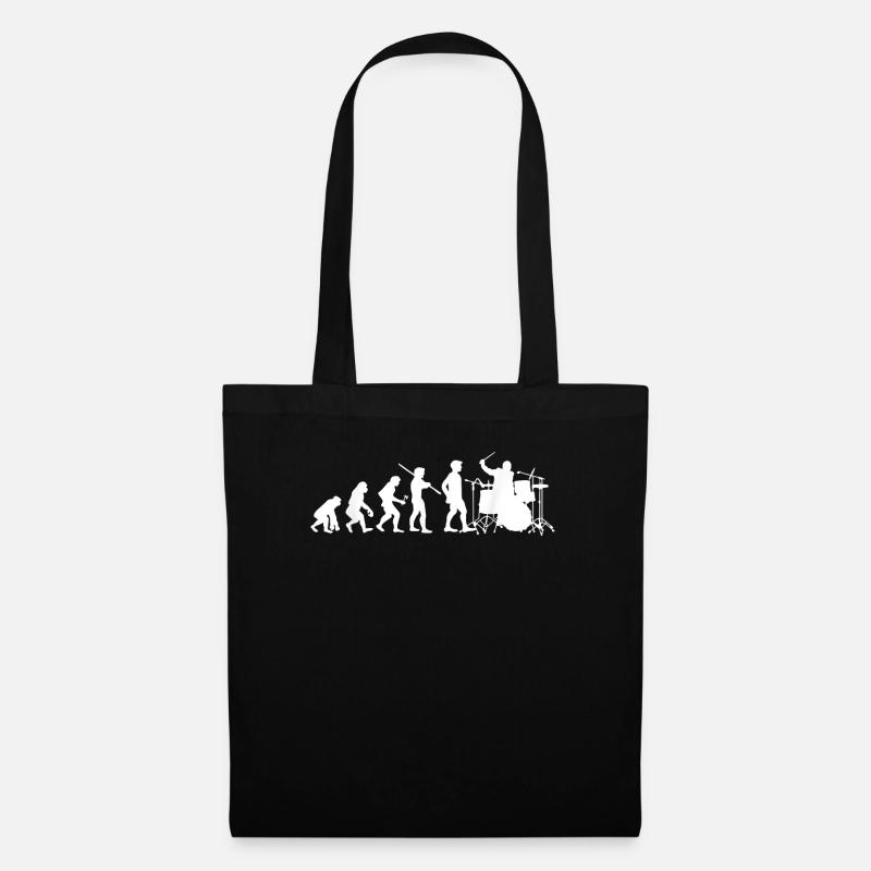 Evolution Drums Funny Drummer Musician Band - Sac en tissu - noir