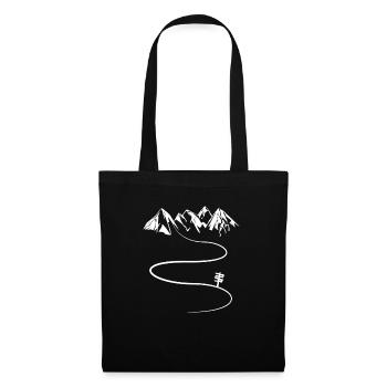 Mountains - path - skiing - hiking - trail - curves - Tote Bag - black - Front