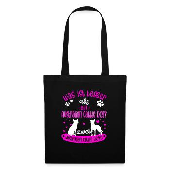 Zwei Australian Cattle Dogs Spruch - Stoffbeutel - Schwarz - Vorne