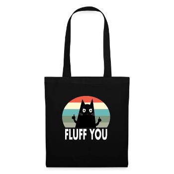 kot fluff you katze cat - Stoffbeutel - Schwarz - Vorne