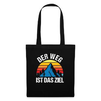 Der Weg ist das Ziel - Design für Wanderer - Stoffbeutel - Schwarz - Vorne