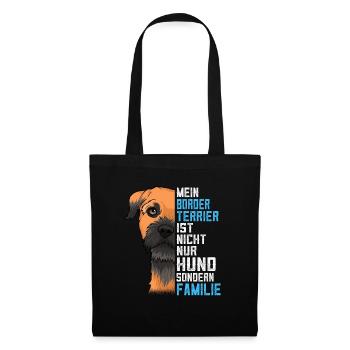Border Terrier Hund Schönes Geschenk - Stoffbeutel - Schwarz - Vorne