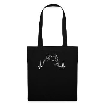Sheltie Shetland Sheepdog EKG - Tote Bag - black - Front