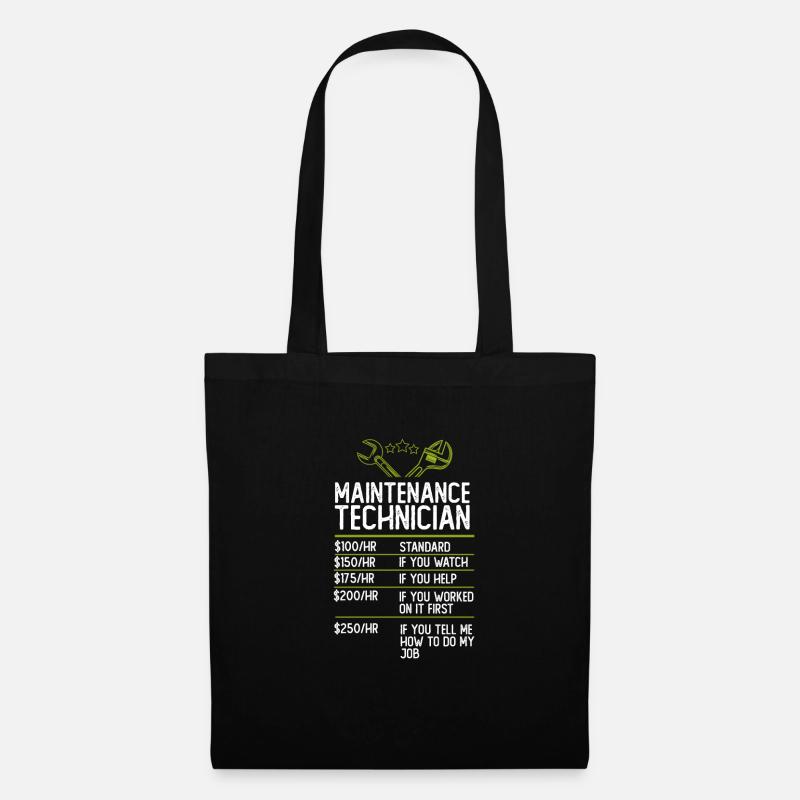 Technicien d’entretien technicien cadeau idée cadeau - Sac en tissu - noir
