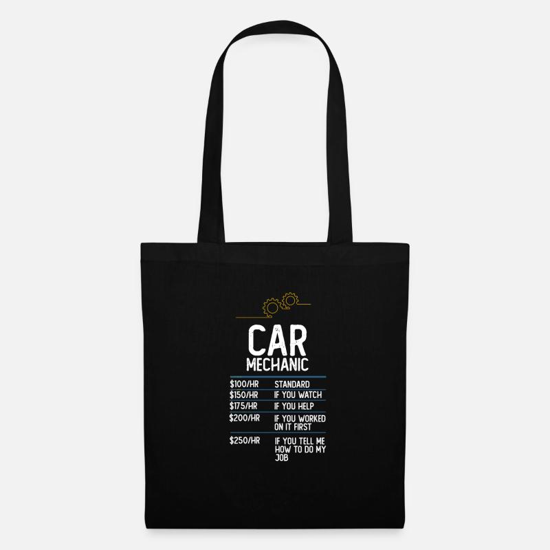 Car mechanic car workshop funny gift - Tote Bag - black