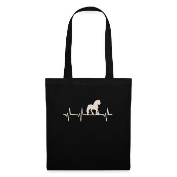 Battements de cœur de cheval frison pour les amateurs de chevaux - Sac en tissu - noir - Devant