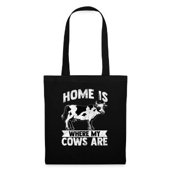 Cow moo beef milk farmer farm animal pasture - Tote Bag - black - Front