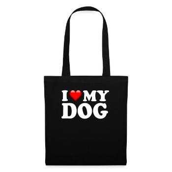 J'AIME MON CHIEN - Sac en tissu - noir - Devant